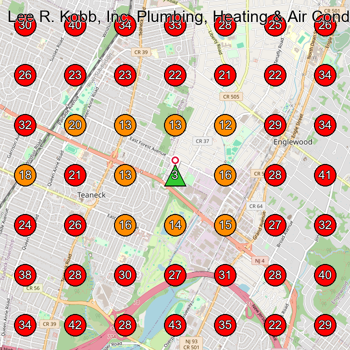 Lee R. Kobb, Inc. Plumbing, Heating & Air Conditioning GeoGrid visibility map for Hvac Contractor in Englewood